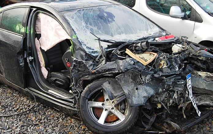 Opel Insignia nach einem Unfall.